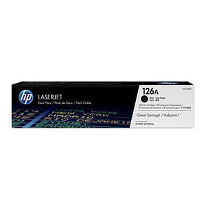 HP 126A 2-pack Black Original LaserJet Toner Cartridges with ColorSphere Toner