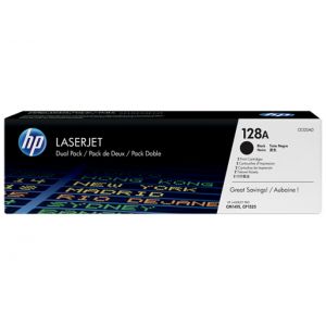 HP 128A 2-pack Black Original LaserJet Toner Cartridges with ColorSphere Toner
