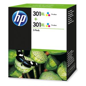 HP Pack 2 Tintas Tricolor 301 - D8J46AE - 660 páginas