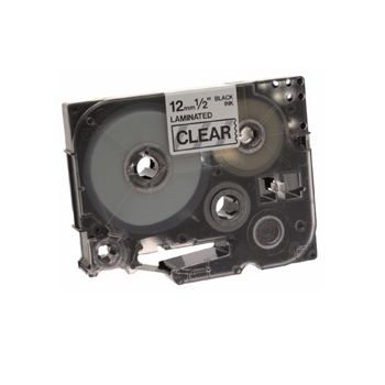 Brother Black on Clear Gloss Laminated Tape, 12mm Brother Black on Clear Gloss Laminated Tape, 12mm