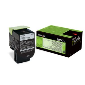 Lexmark 802K 802K Cartucho de tóner negro Retornable (1k)