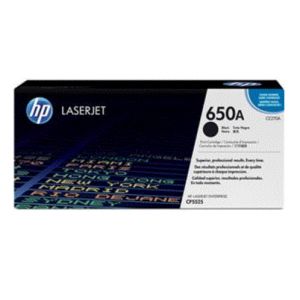 HP 650A Black Original LaserJet Toner Cartridge with ColorSphere Toner