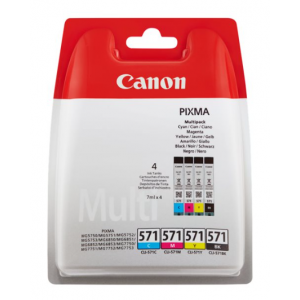 Canon Multipack 4 Tintas BK/C/M/Y CLI-571 - 386C004