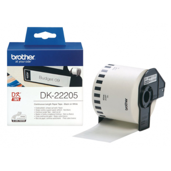 Brother DK-22205 Continue Lengte Tape: 62 mm - Thermisch papier - wit (30.48m)