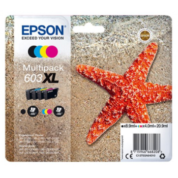 Epson Pack 4 Tintas BK/C/M/Y 603XL - C13T03A64010 - 500/350 páginas Negro/Color