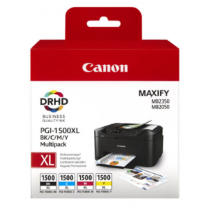 Canon Pack 4 Tintas BK/C/M/Y PGI-1500XL - 9182B004 - 1.020 páginas