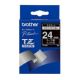 Brother Gloss Laminated Labelling Tape - 24mm, White/Black