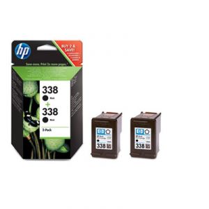HP 338 Paquete de 2 cartuchos de tinta negra para inyección de tinta
